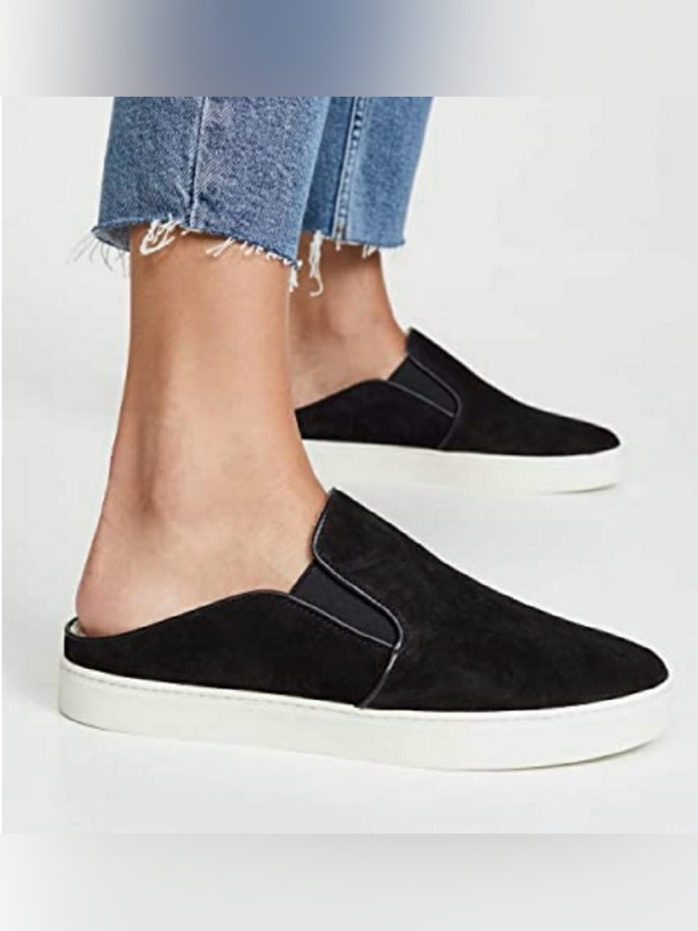 Vince Garvey 2 Suede Shearling Slip On Mule Sneaker